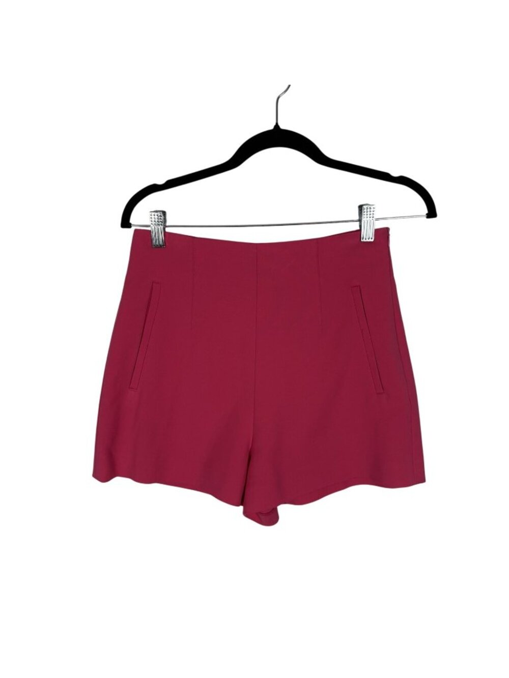 Zara Women Size S Fuchsia Pink Side Zip High-Waisted Tailored Shorts NWT
